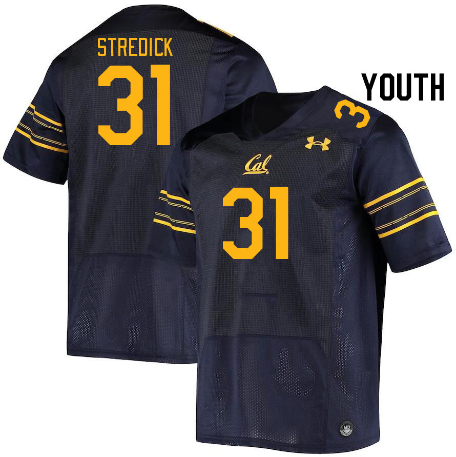 Youth #31 Ashton Stredick California Golden Bears College Football Jerseys Stitched Sale-Navy - Click Image to Close